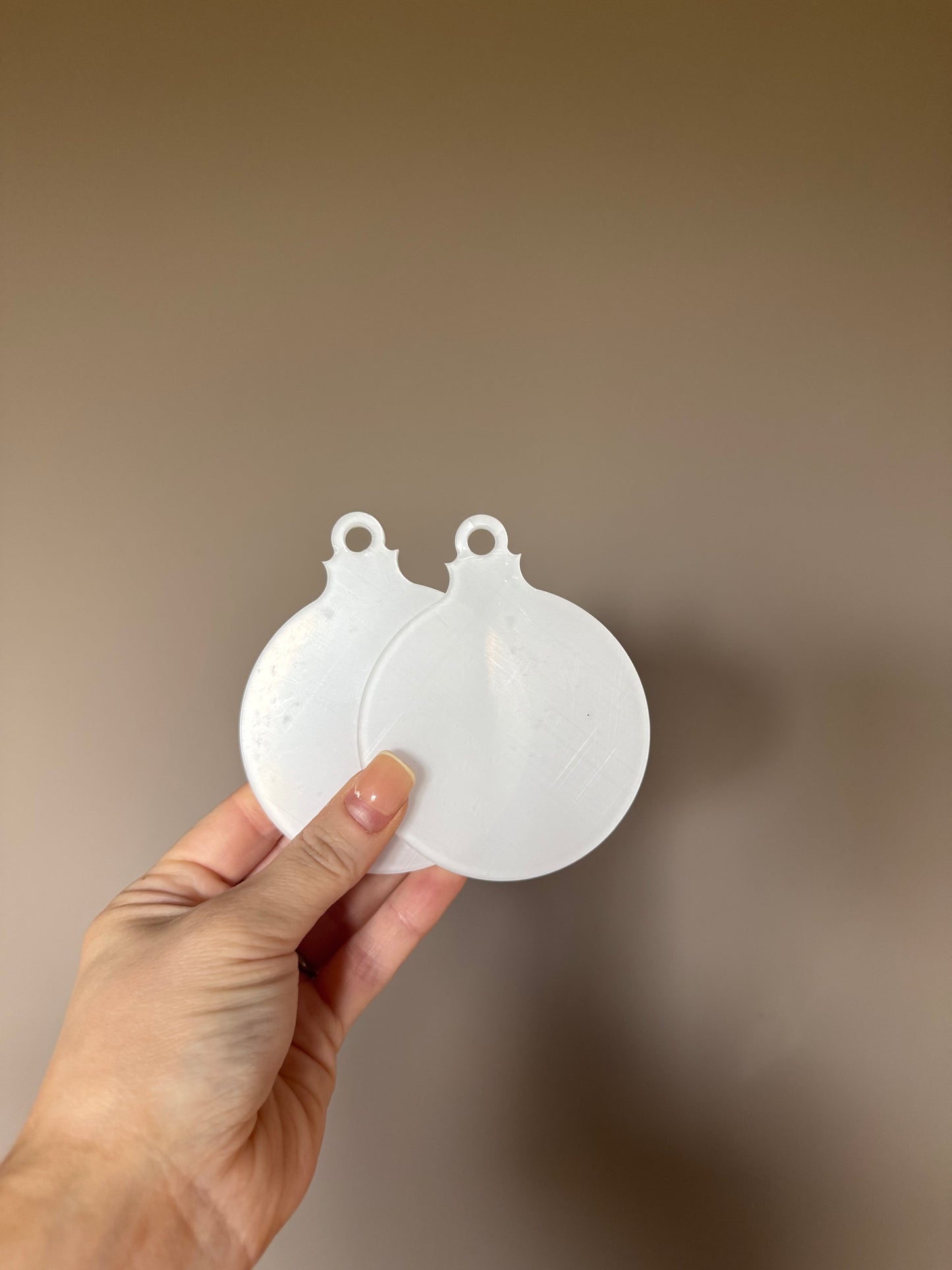 DESTASH - 2 sublimation backed acrylic baubles