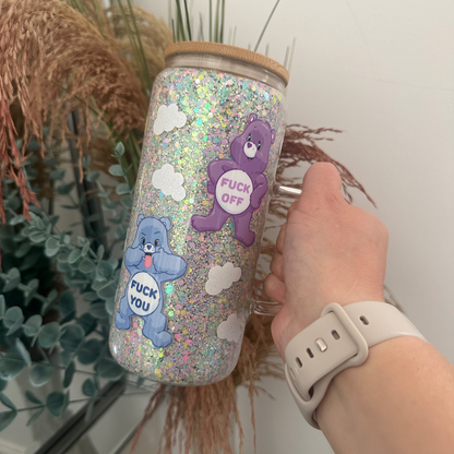 Swear Bears Glitter Glass