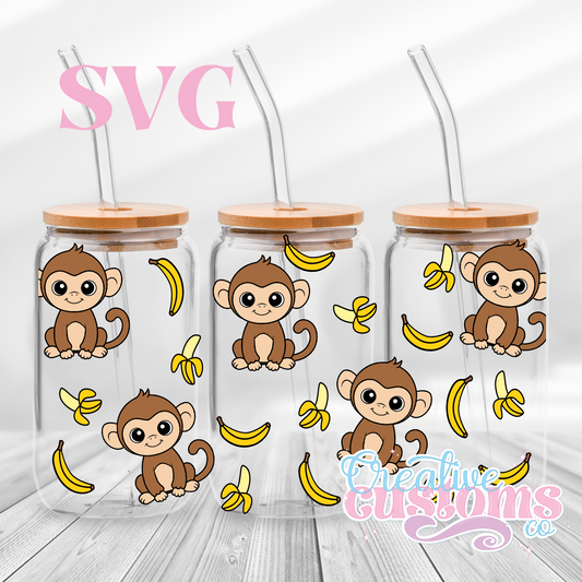 Monkey and Banana 16oz SVG