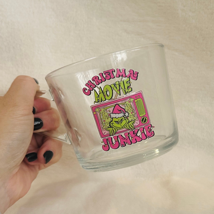 Christmas Movie Junkie Glass Mug