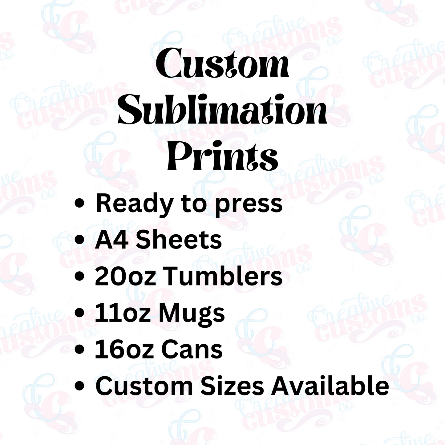 Custom Sublimation Prints