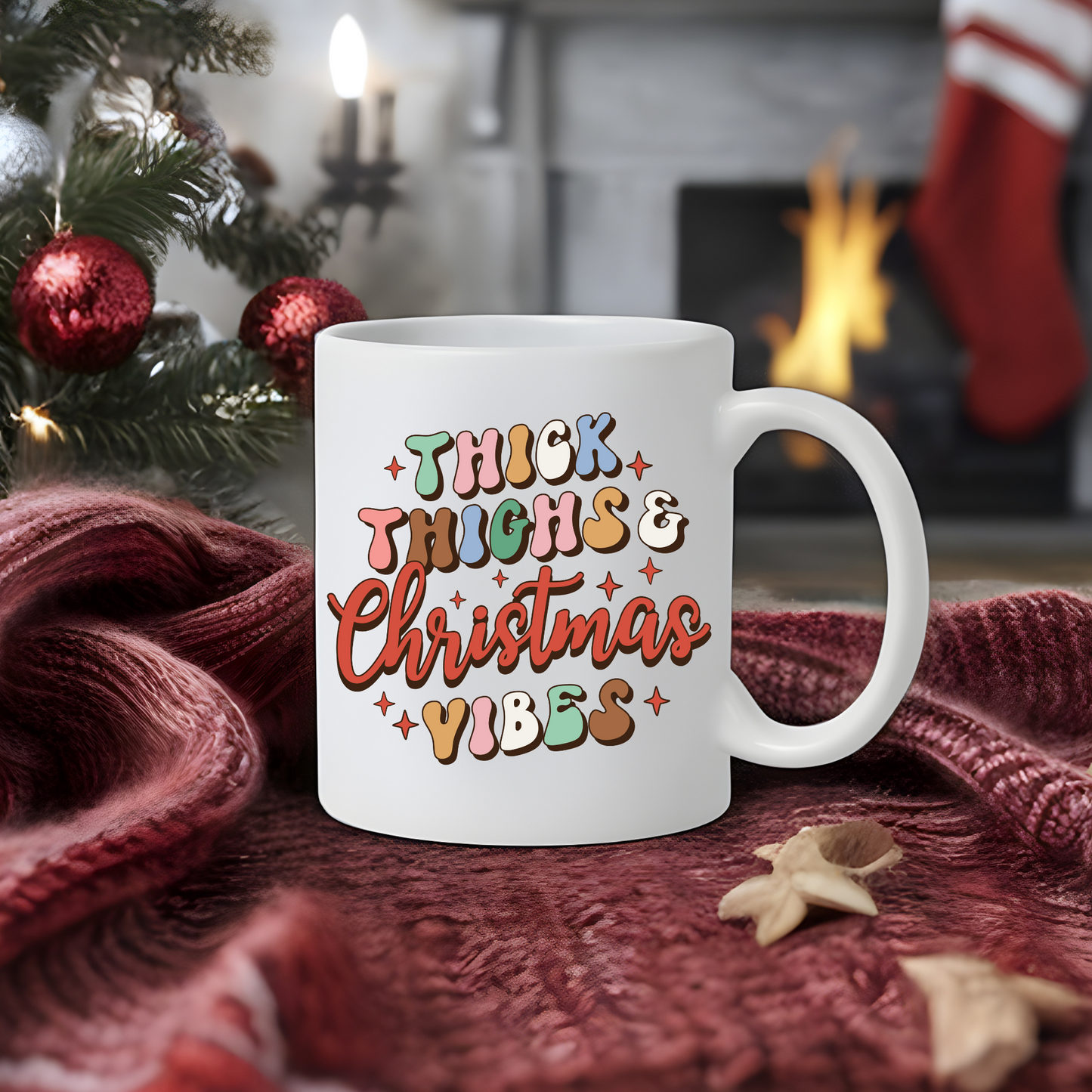 Thick Thighs & Christmas Vibes Mug