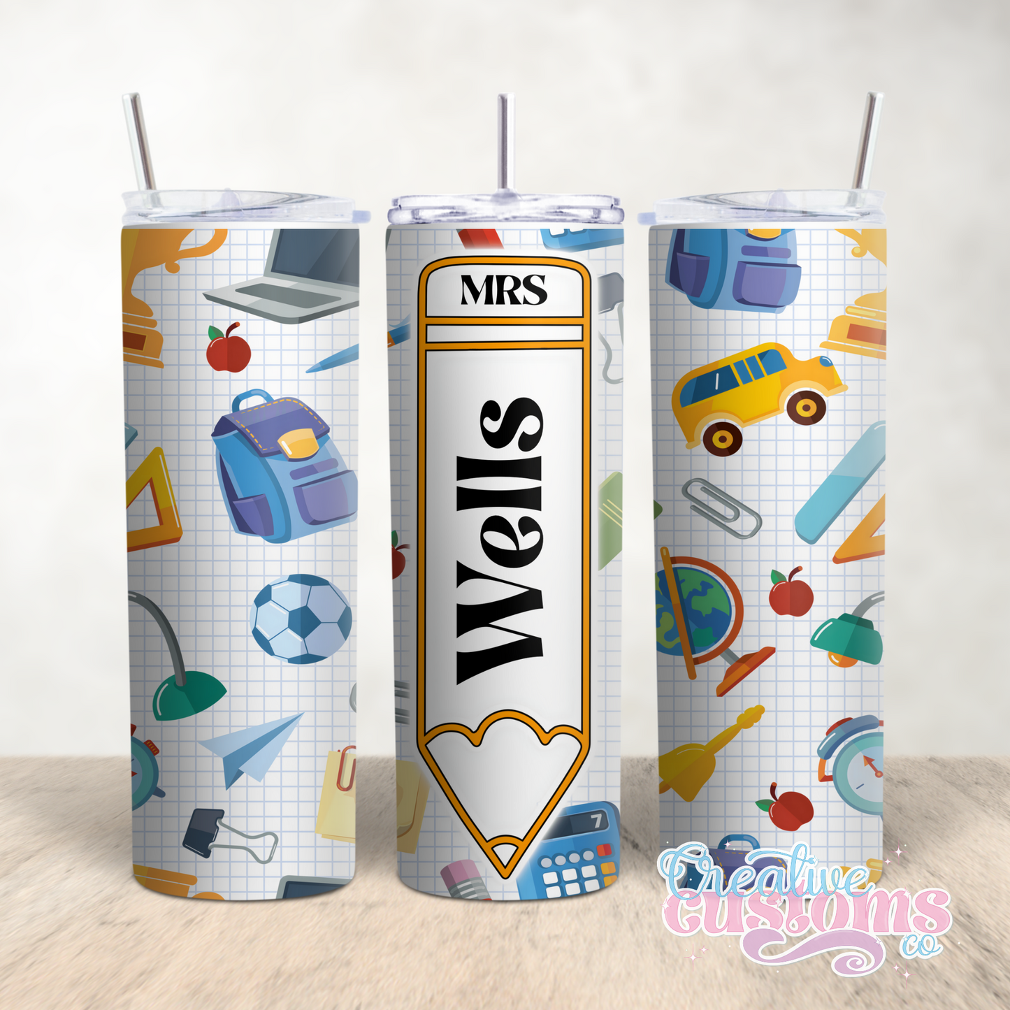 Personalised Teacher Illustration Tumbler