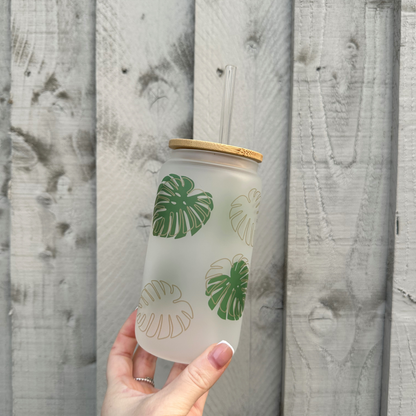 Monstera Glass Can