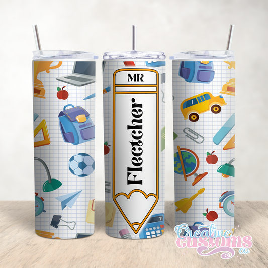 Personalised Teacher Illustration Tumbler