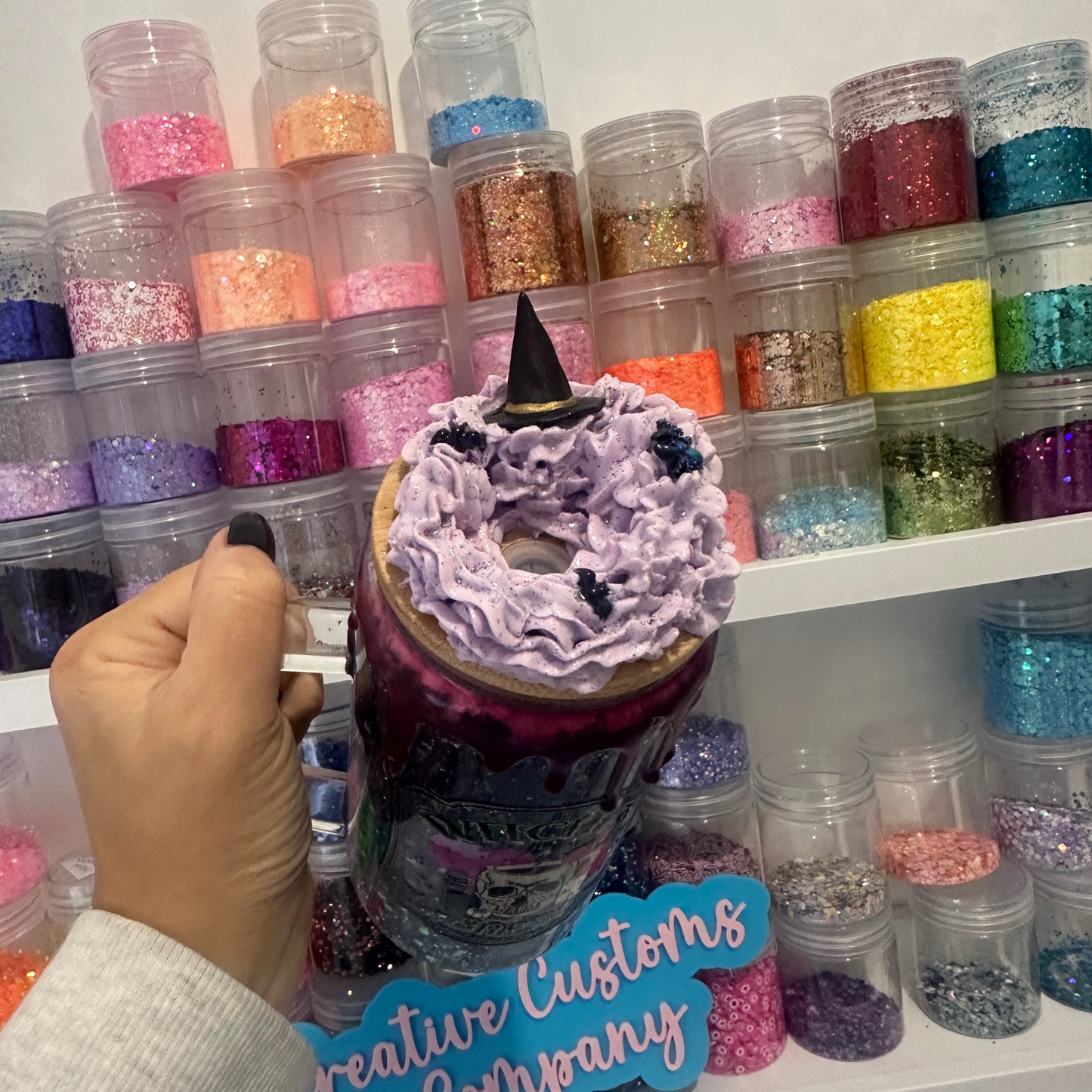 Glow in the dark Witches Brew Snowglobe