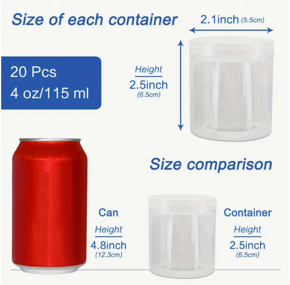 Clear Plastic Container with Lid - Approx 4oz