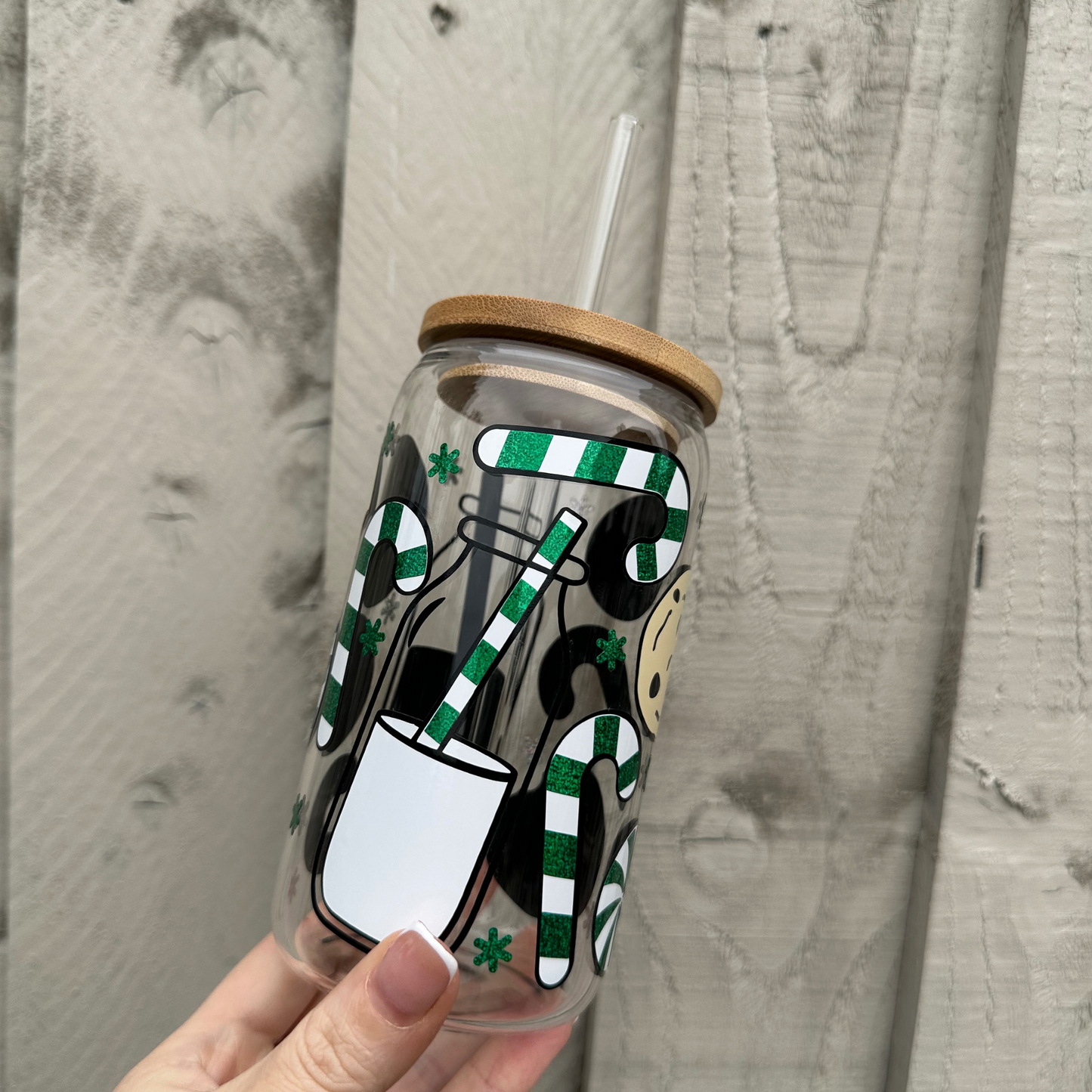 Milk and Cookies Glass Can