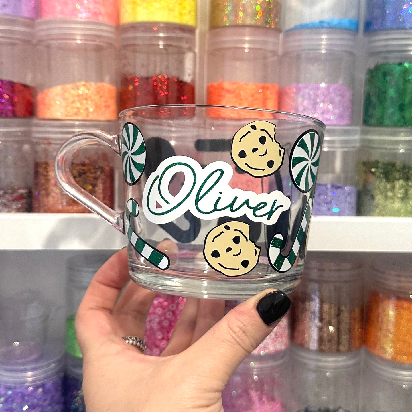 Milk & Cookies Large Glass Mug