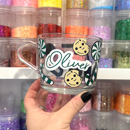 Milk & Cookies Large Glass Mug