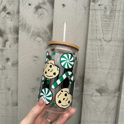 Milk and Cookies Glass Can