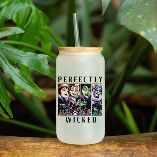 Perfectly Wicked Frosted Glass Can