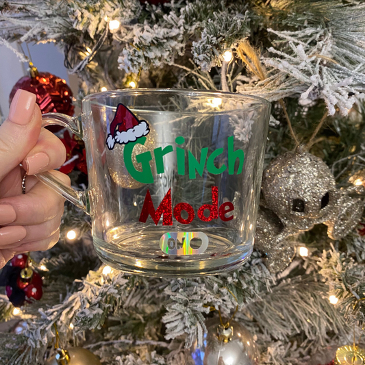 Grinch Mode Large Glass Mug