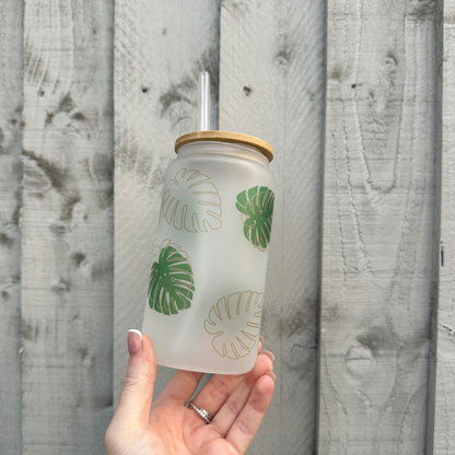 Monstera Glass Can