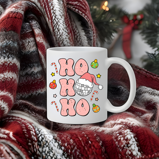 Pink HO HO HO Christmas Mug