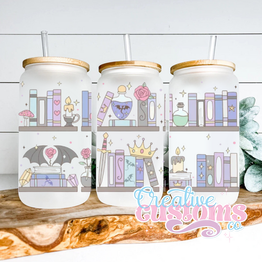 Fantasy Bookish Glass Can