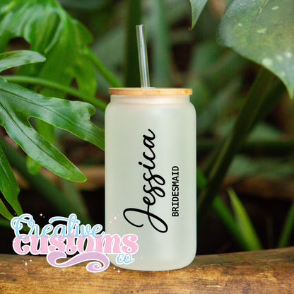 Bridal Party Glass Can