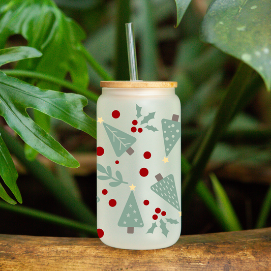 Christmas Tree Glass Can