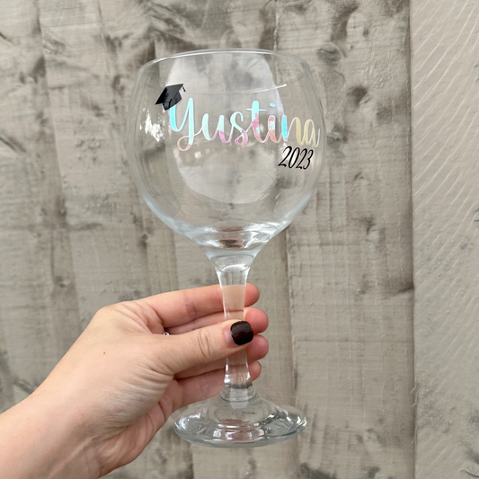 Personalised Graduation Gin Glass