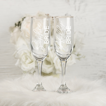 Wedding Bride & Groom Champagne Glass Set