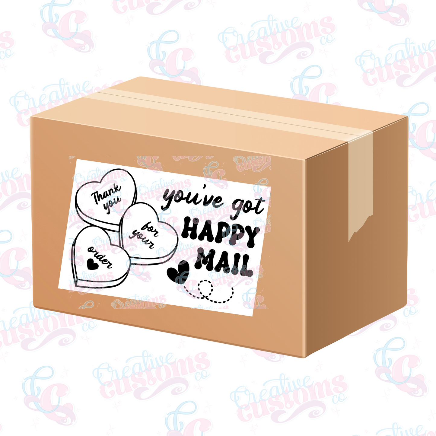 Happy Mail Printed Packaging Labels