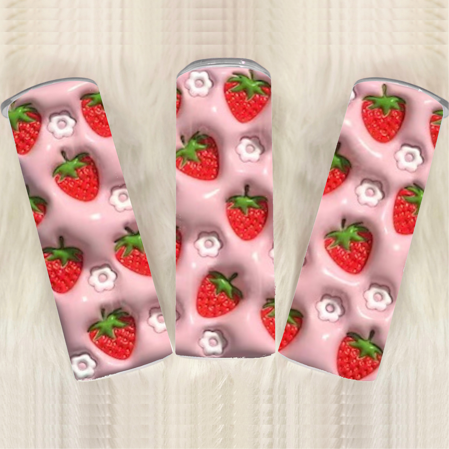 Strawberry 3D Style 20oz Tumbler