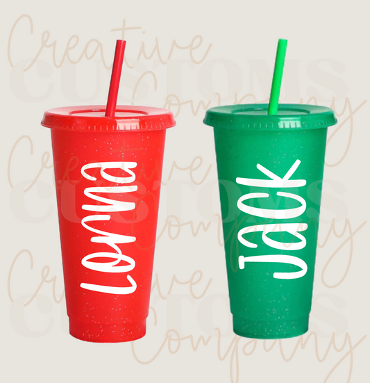 Personalised Glitter Cold Cup